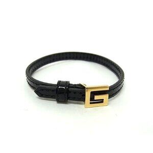 Gucci Leather Bracelet Bangle Accessory Black Fs1716